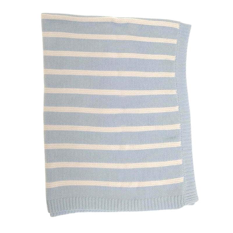 Ziggle Blanket, Blue & White Stripes