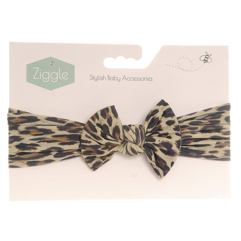 Ziggle Leopard Print Top Bow Turban