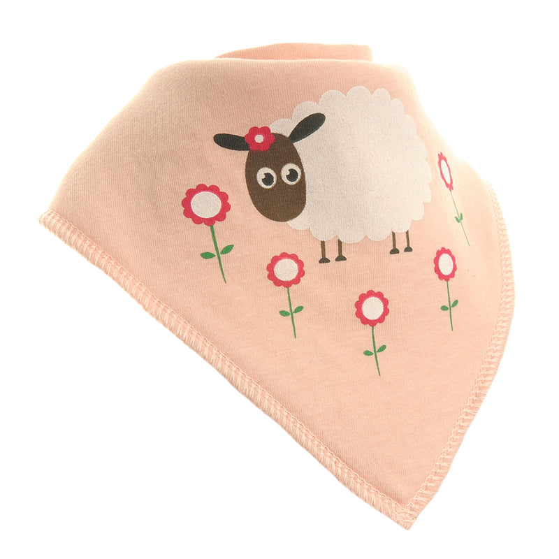 Ziggle Bandana Dribble Bib, Pink Sheep