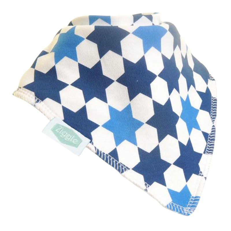 Ziggle Bandana Dribble Bib, Blue Stars