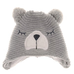 Ziggle Grey Bear Wooly Hat & Mittens, 12-24m