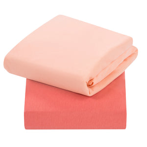 Clevamama Cotton Fitted Sheets 2 pack CotBed Coral