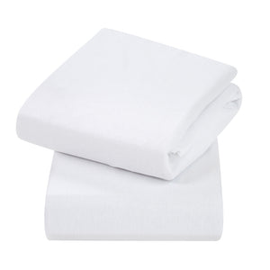 Clevamama Cotton Fitted Sheets 2 pack Cot White