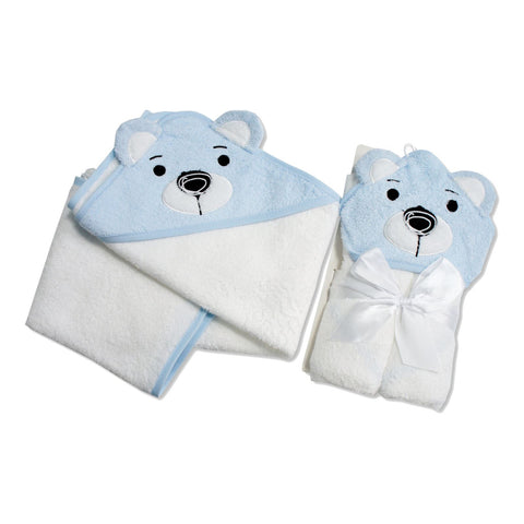 Baby Hooded Towel Bear Blue