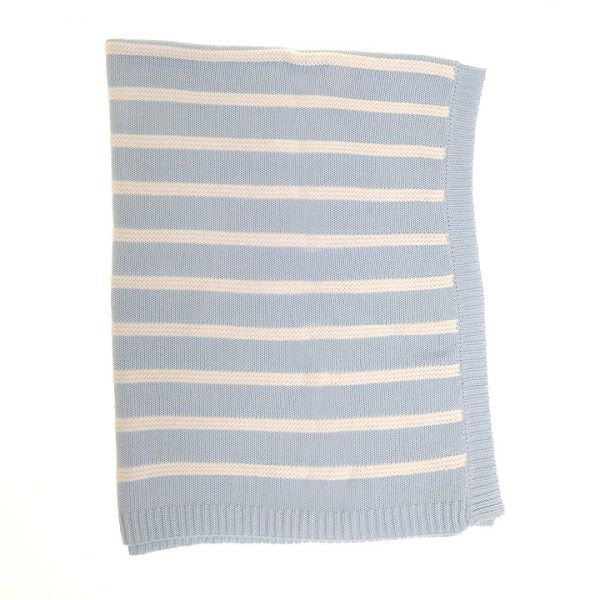 Ziggles Blue & White Stripes Blanket