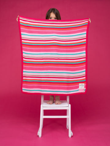 Cosatto Knitted Pink Stripe Blanket
