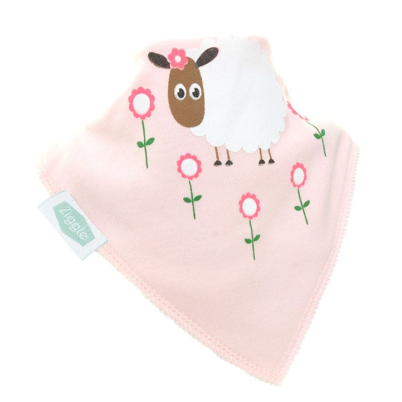 Ziggle Cute Pink Sheep Print Bib