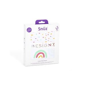 Snuz 2 pack Fitted Sheets-Multi Rainbow