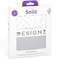 Snuz 2 Pack Fitted Crib Sheets GREY SPOT