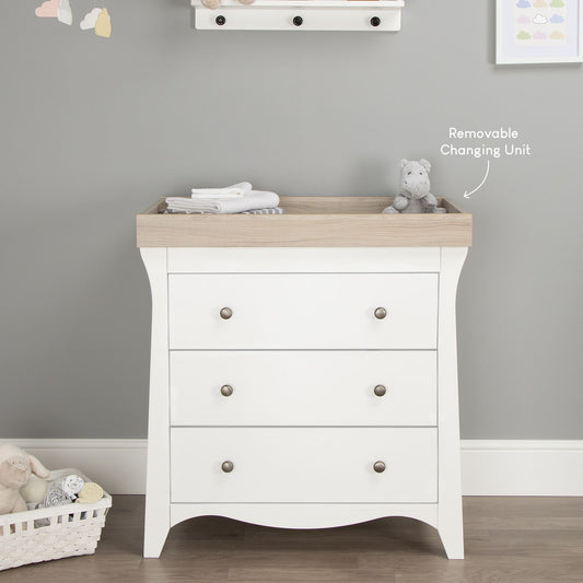 CuddleCo Clara Dresser - White/ Ash