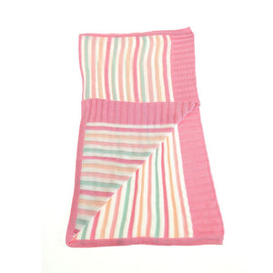 Ziggles Pink & Green Stripes Blanket
