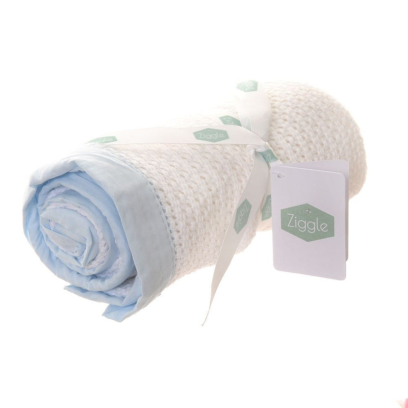 Ziggle Cellular Blanket Blue Trim