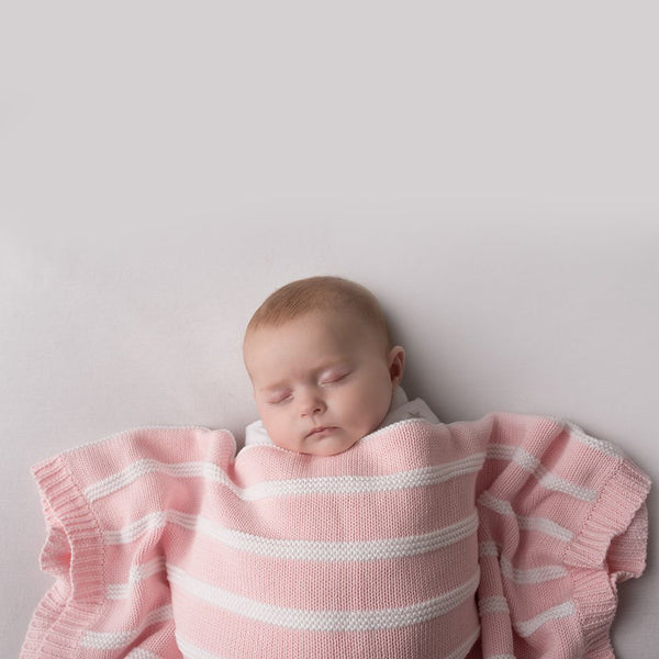 Ziggle Pink & White Stripes Blanket