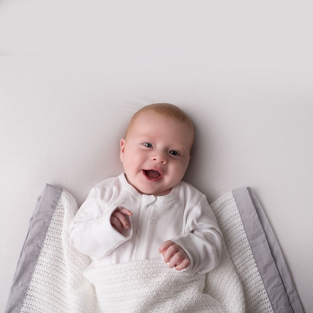 Ziggle Grey Trim Cellular Blanket