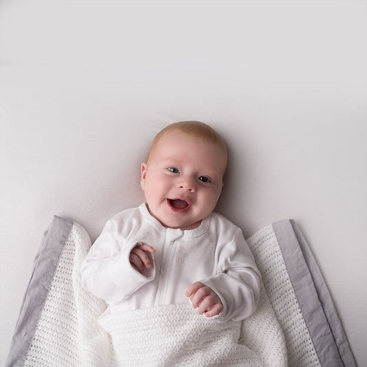 Ziggle Grey Trim Cellular Blanket