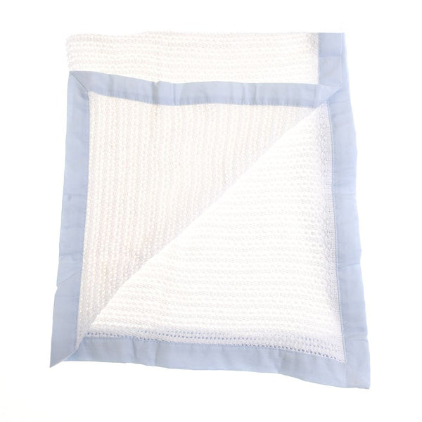 Ziggle Cellular Blanket Blue Trim