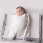 Ziggle Grey Trim Cellular Blanket
