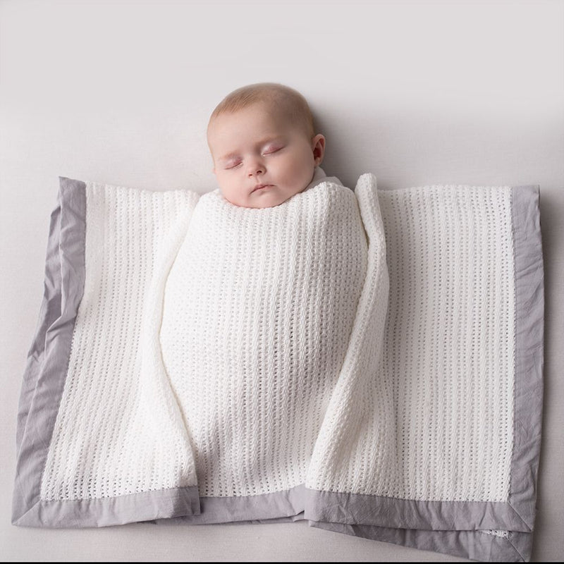 Ziggle Grey Trim Cellular Blanket