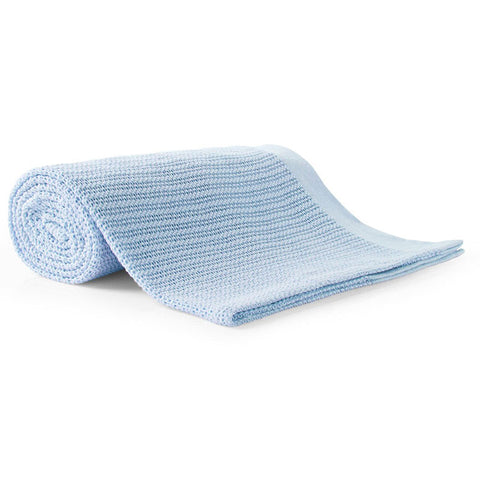Cotton Cellular Pram Blanket SKY