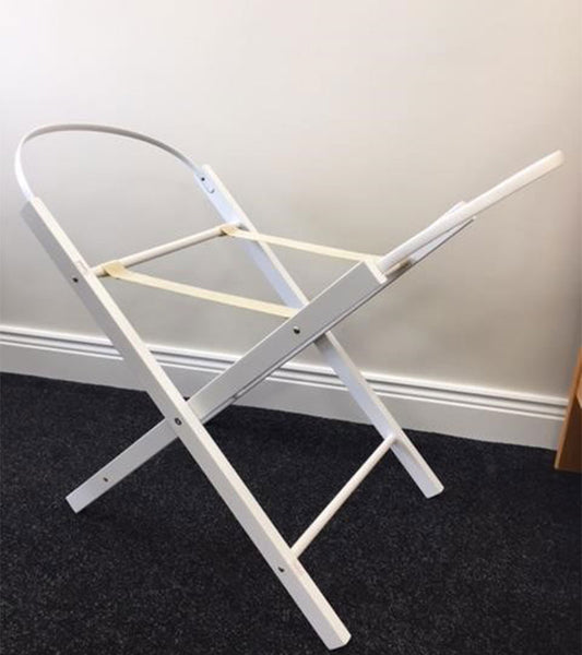 Wooden Moses Basket Stand - White