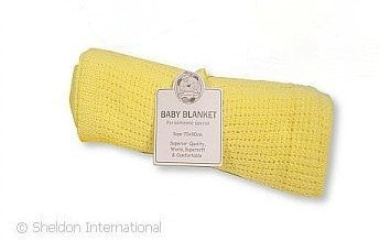 Snuggle Baby Cellular Pram Blanket Lemon
