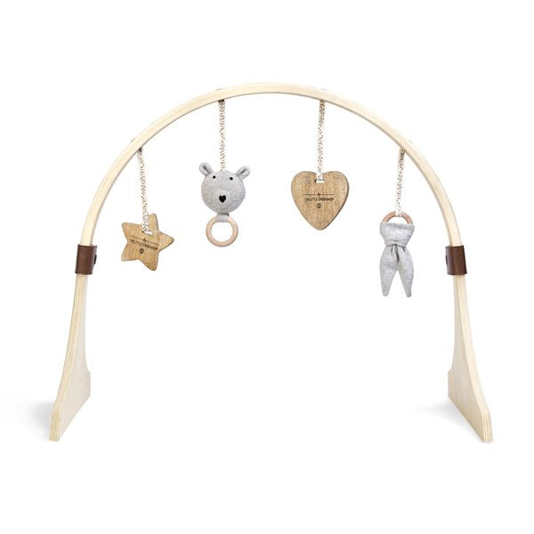 The Little Green Sheep Curved Wooden Play Gym & Charms BEAR