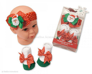 Christmas Headband & Sock Set 0-6