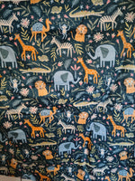 Little Love 3PH Car Seat Blanket, Blue Safari Animals
