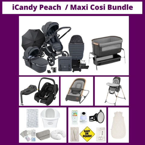 ICandy Peach 7 Pram Package / Maxi Cosi Home & Baby Essentials Bundle