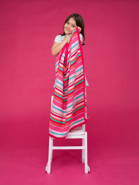 Cosatto Knitted Pink Stripe Blanket