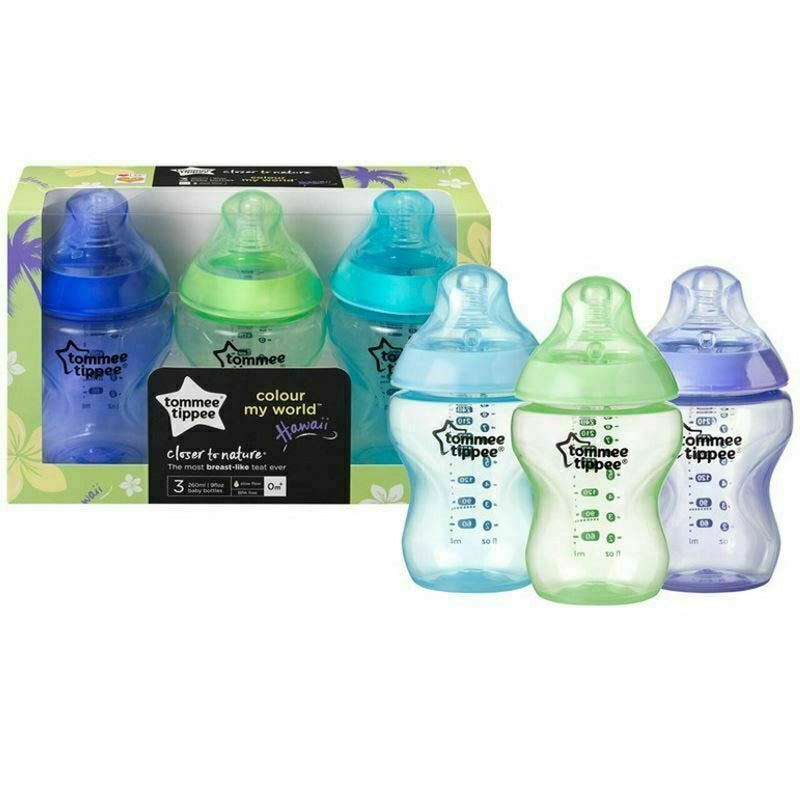 Tommee Tippee 3 Pack Bottles 260Ml Blue