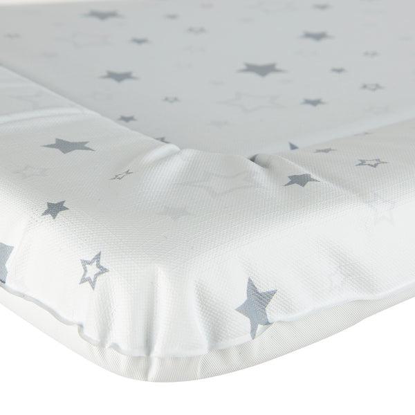 Baby Changing Mat- white with grey Stars