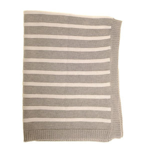 Ziggle Grey & White Stripes Blanket